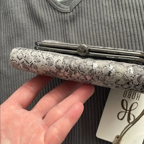 HOBO Gray Textured Wallet with Zipper Closure - Picture 7 of 7